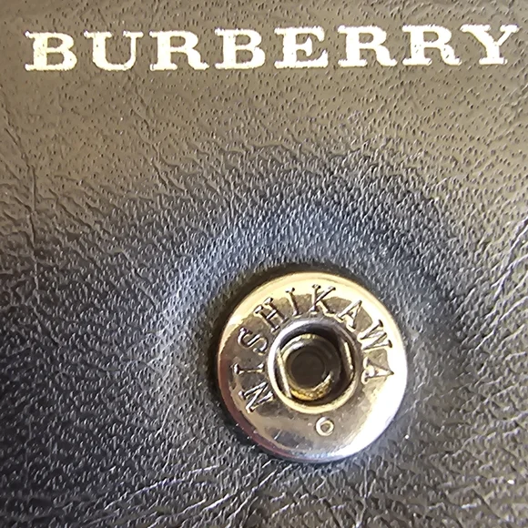 Black Leather Burberry Coin Purse with Key Chain:  - Picture 3 of 9